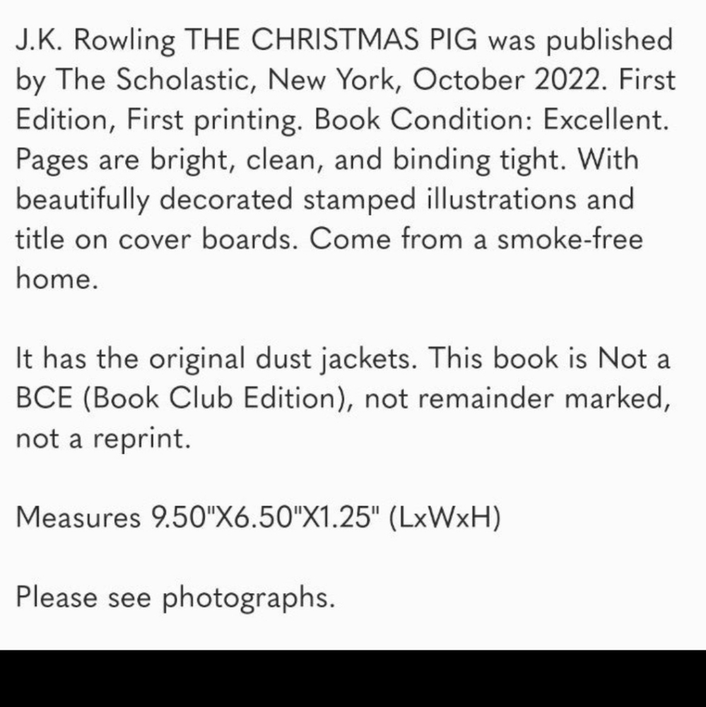 The Christmas Pig - First Edition - JK ROWLING - Picture 6 of 6